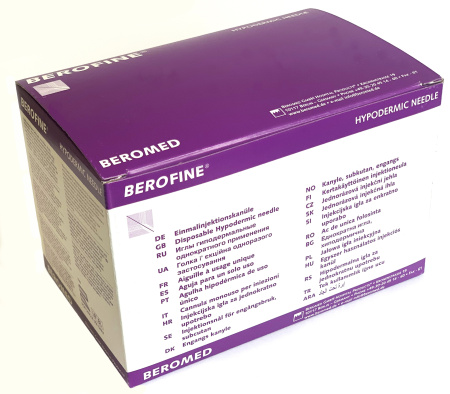 Игла инъекционная одноразовая Berofine 23G (0,60 х 80мм) Игла инъекционная одноразовая Berofine 23G (0,60 х 80мм)